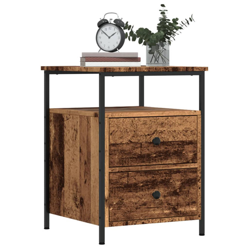 Elsinore 44cm W Bedside Table, Black, Set of 2