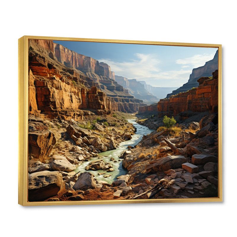 Canyon Photo Mute Spectacle II - reproduction sur toile, Cadre flottant doré, H 30 po x l 40 po x P 1,5 po