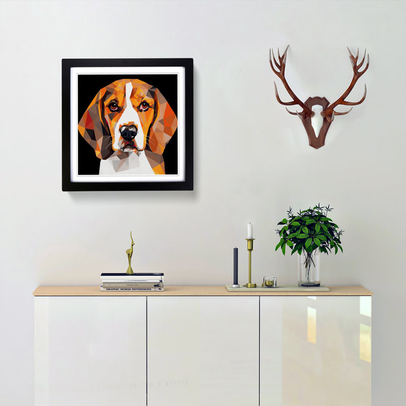 Single Picture Frame Print on Wood, Black