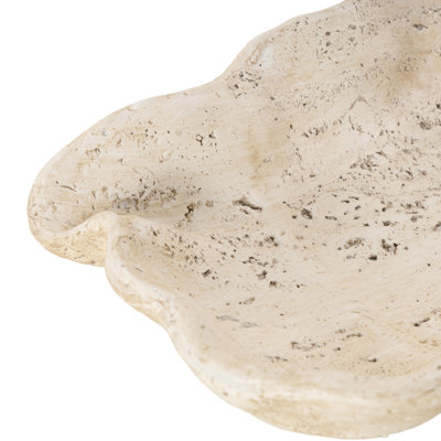 Cole and Grey Magnesium Oxide Textured Shell Cream Large Decorative Bowl