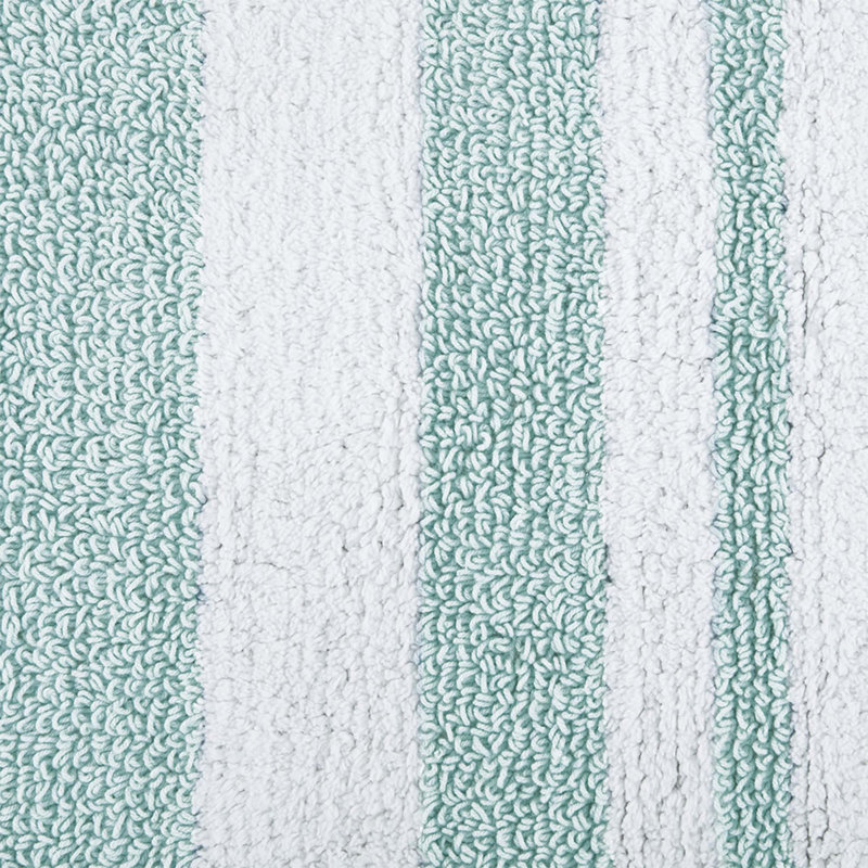 Tapis pour salle de bain réversible en coton Aaniyah, L 27 po x L 45 po, Turquoise