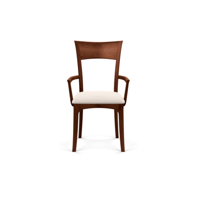 Ingrid 19.25'' H Upholstered Cherry Armchair, Cognac Cherry, White