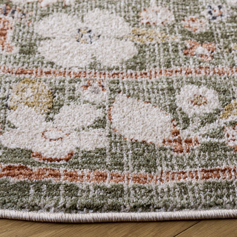 Grove 632 Performance Floral Rug, Round 6'7"