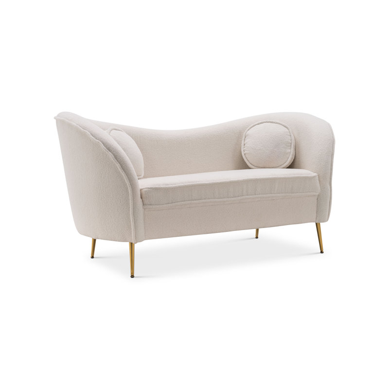 Bonanza Teddy Boucle Flared Arms Sofa, White