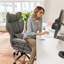 Ergonomic Adjustable Reclining Swiveling Office Chair - Faux Leather with Footrest for PC-127376176