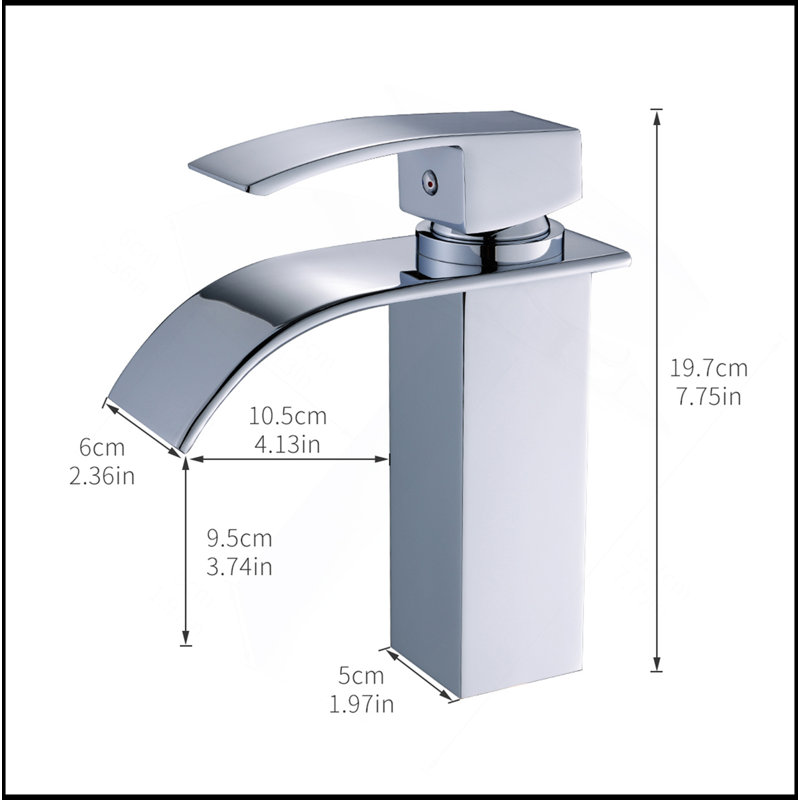 Robinet de salle de bain chromé, robinet pour lavabo de salle de bain, robinet de salle de bain monotrou moderne