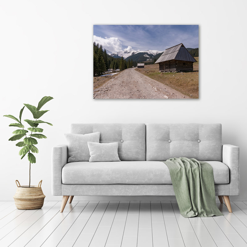 House In Mountains - Wrapped Canvas Print