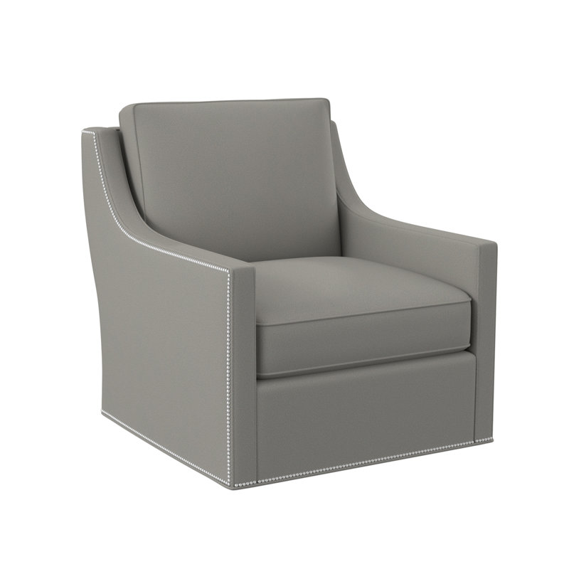 Sonoma Upholstered Swivel Armchair, Polished Nickel Small, Fizz Ivory 100% Polyester
