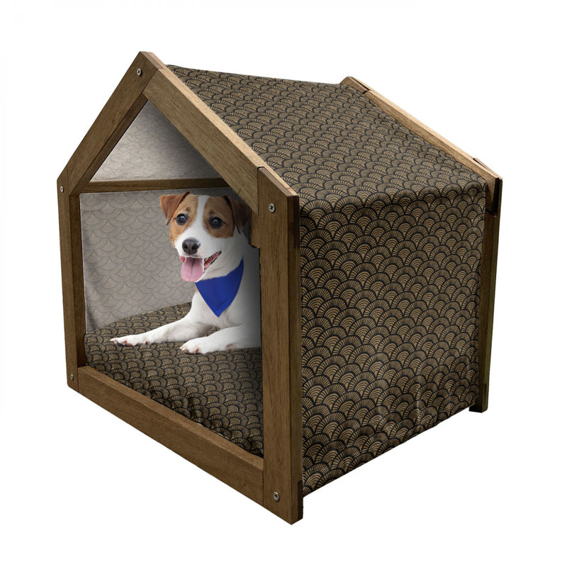 Niche pour chien en bois gris, H 22,44 po x l 23,62 po x P 17,72 po