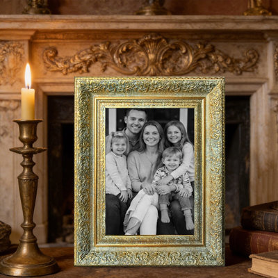 Cadre photo mural 5 pièces x 7 po or antique 5 pièces