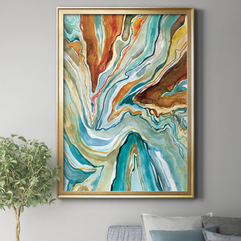 Geo Formation II - reproduction d'art sur toile, Doré, H 18,5 po x l 24,5 po x P 1,5 po