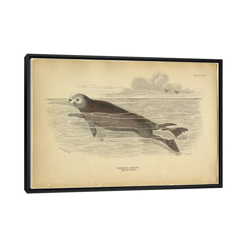 « mer panneaux », impression sur toile, H 18 po x l 26 po x P 1,5 po, Toile avec cadre noir, Pas de tapis