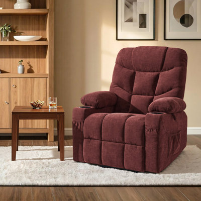 Fauteuil basculeur inclinable électrique avec repose-pieds prolongé Roder, revêtement en tissu