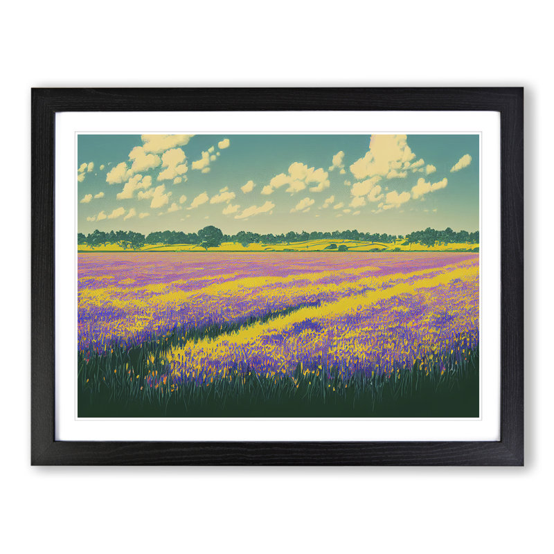 Intoxicating Bluebell Field - Framed Print, Black, 46cm H x 64cm W x 2cm D