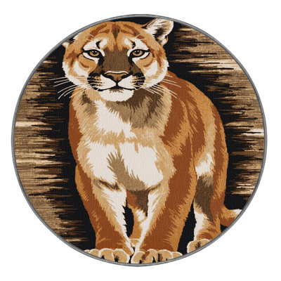 Washable North American Cougar Big Cats Area Rug