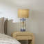 Abstract Ceramic Table Lamp with Raffia Shade