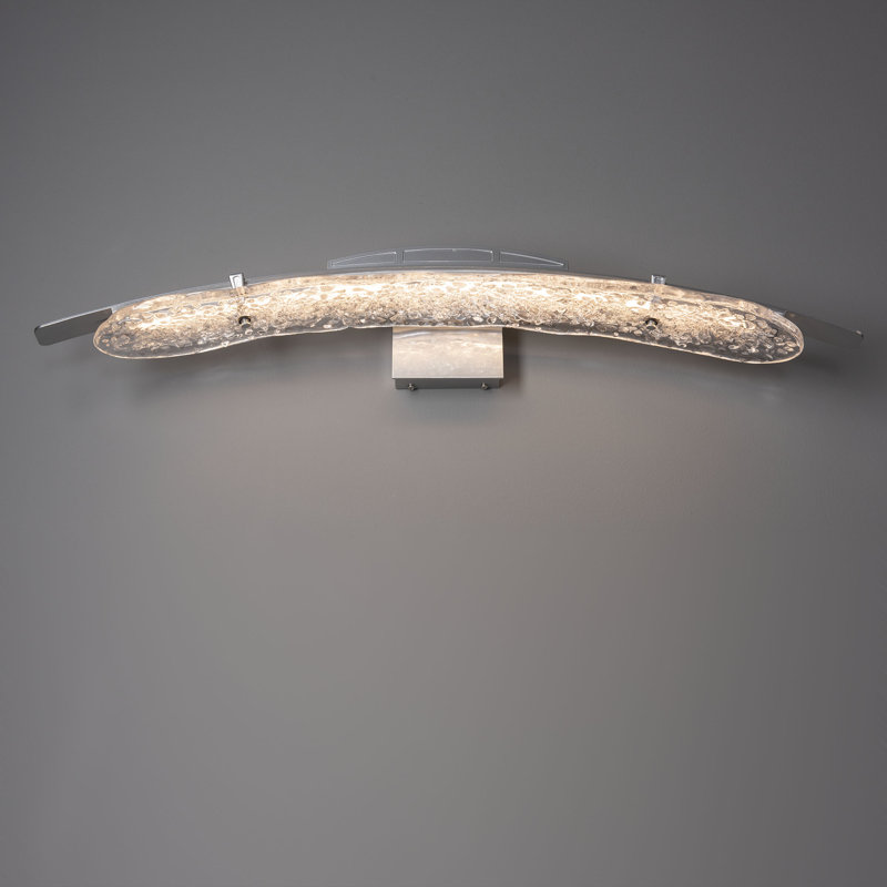 Glissade Steel LED Armed Sconce, Sterling