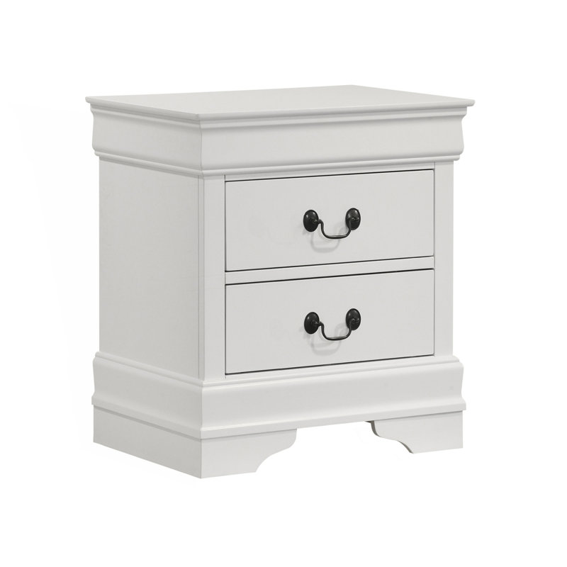 Table de chevet 2 tiroirs avec pieds