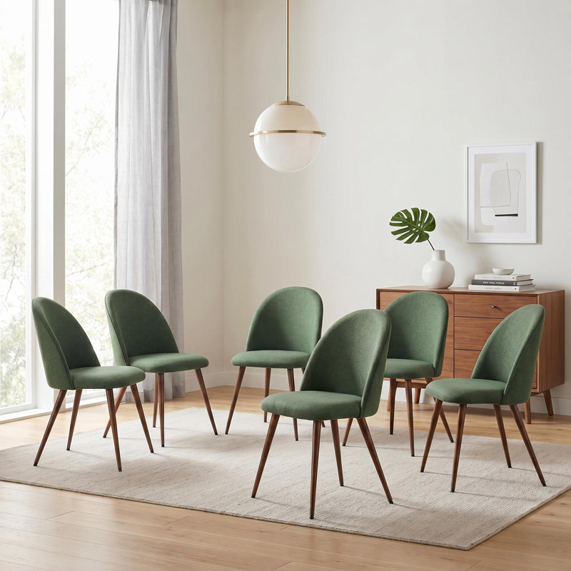 Chaises de salle à manger rembourrées H 33 "avec dossier solide en tissu Hudhaifa, ensemble de 2, pour salon, salle à manger, café