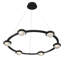 Lustre à DEL 6lt, aluminium anodisé noir + boule transparente