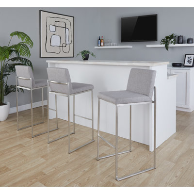Brieon High Back Upholstered Bar & Counter Stool (Set of 3)
