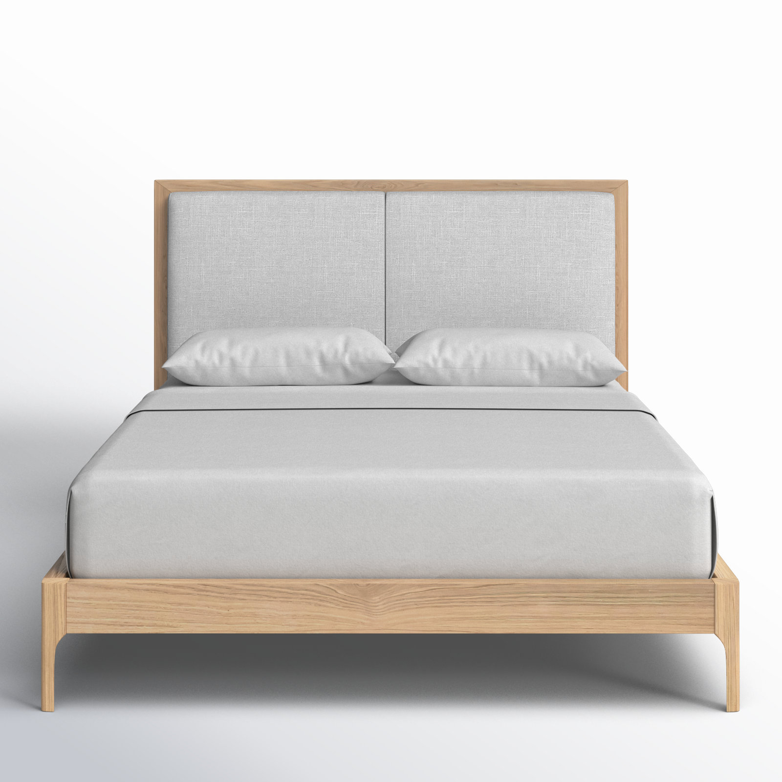 Chisa Upholstered Bed, Queen, White Wash