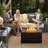 24" Outdoor Square Fire Pit with Rain Cover for Outside Patio-874689900
