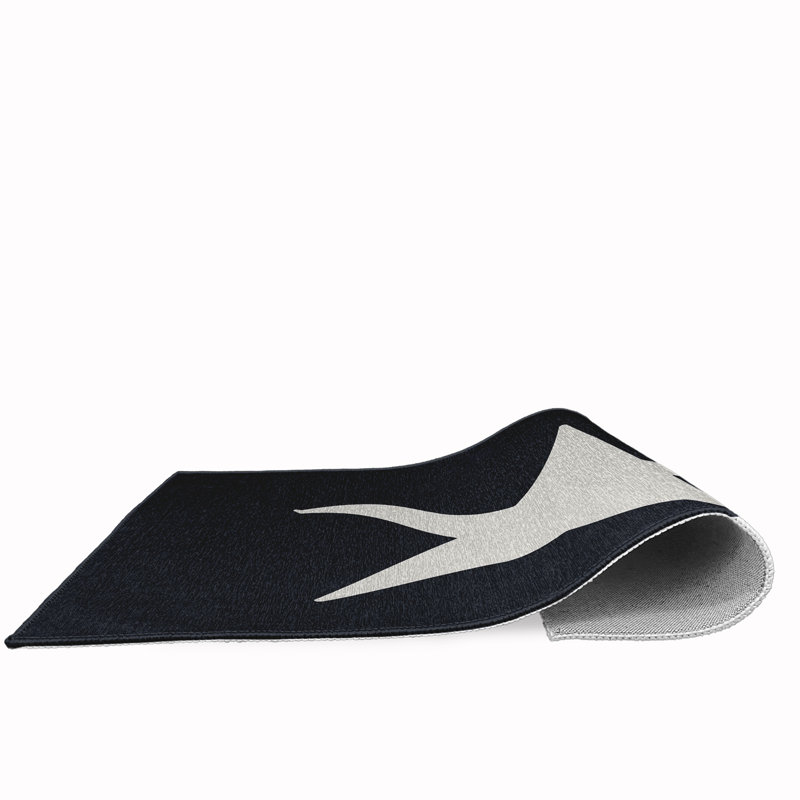 Tapis noir / blanc à tissage plat Petersfield, Rectangle 3 pi x 5 pi