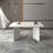 Extendable Faux Marble Dining Table for 6-10, Modern Rectangular Expanding Kitchen and Conference Table