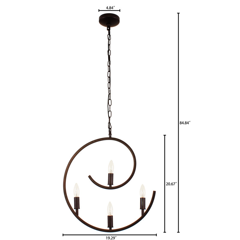 Luminaire suspendu géométrique 4 lumières unique Marblehead