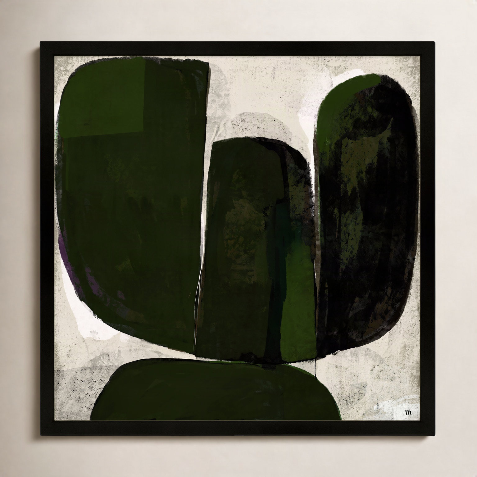 Vanessa "Succulent No. 6" Print, Black, 24" H x 24" W x 1.25" D
