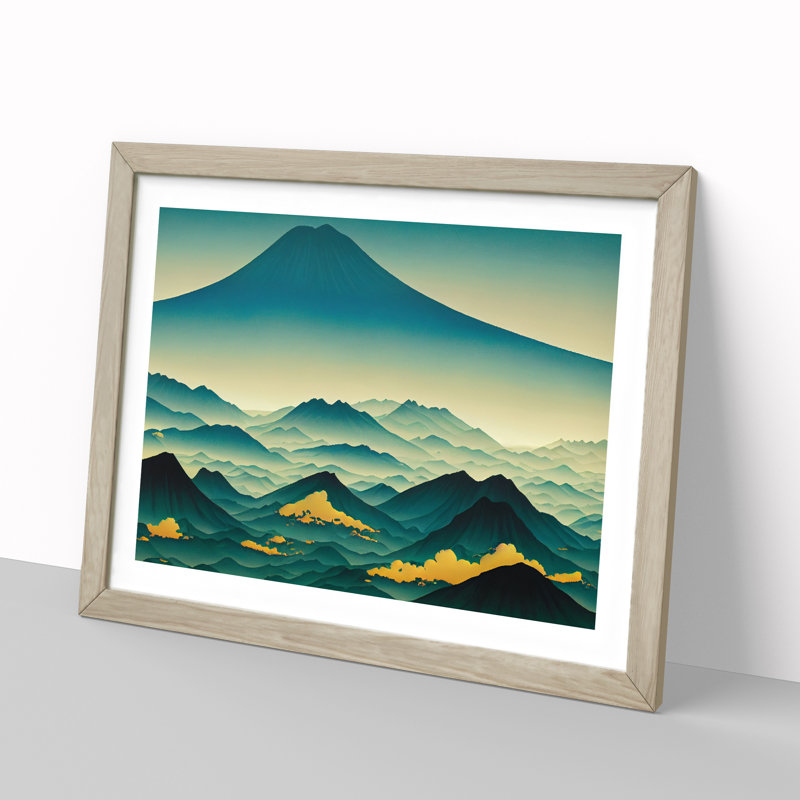 Soulful Mountain Landscape - Framed Print, 46cm H x 64cm W x 2cm D, Oak