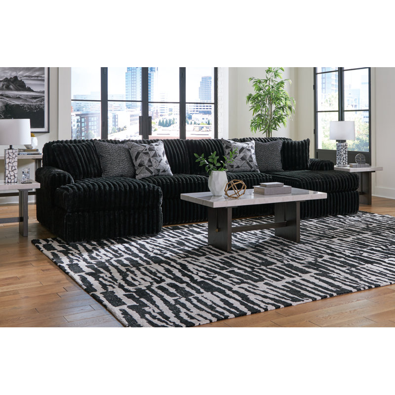 Canapé modulaire 3 pièces avec méridienne onyx Midnight-Madness