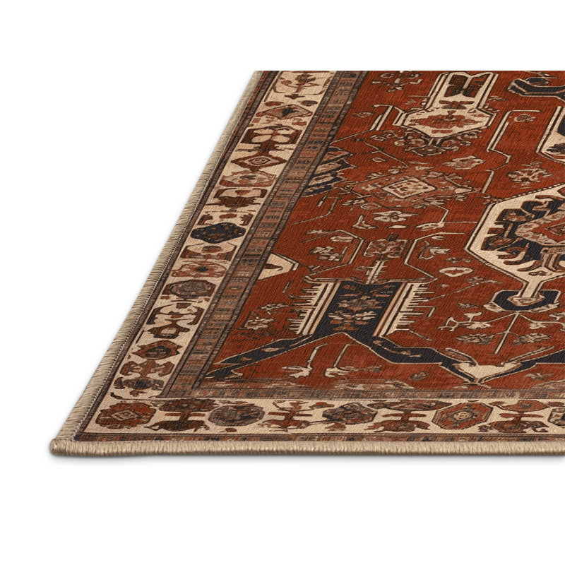 Tapis brun turc lavable à la machine, Carré 3 pi