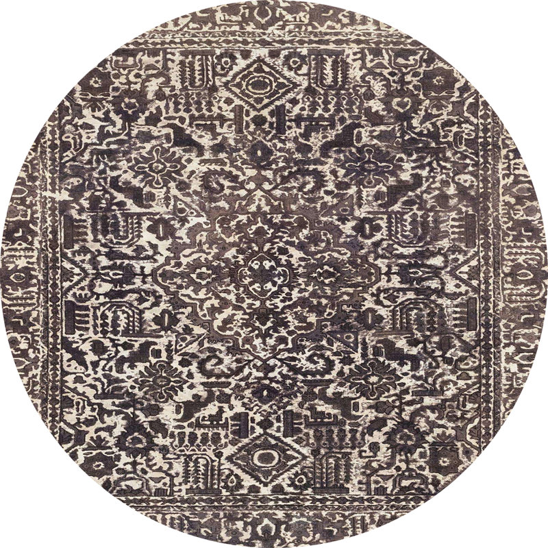 Abstract Indoor Rug, Round 4'