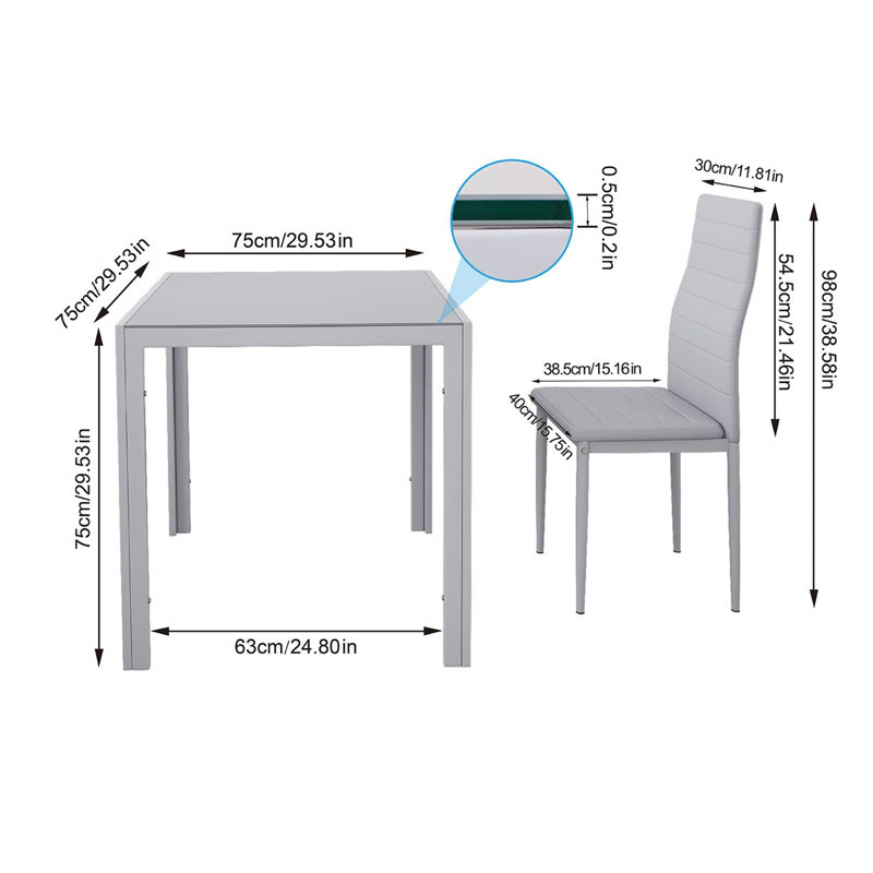 Otisco 4 - Person Dining Set, Grey