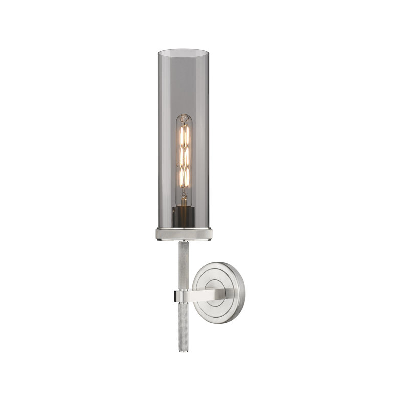 Lakeasha Armed Sconce, Plated Smoke, Satin Nickel