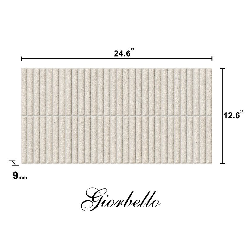 Carreau mural en porcelaine 12 po x 24 po x 9 mm en porcelaine espagnol Zenstone - amande déco (5 pièces, 10,76 pieds carrés)