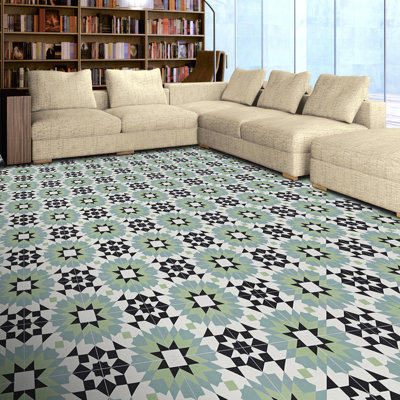 Reno 8" x 8" Cement Patterned Wall & Floor Tile