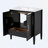 Bathroom vanity with ceramic basin, built-in hidden drawer