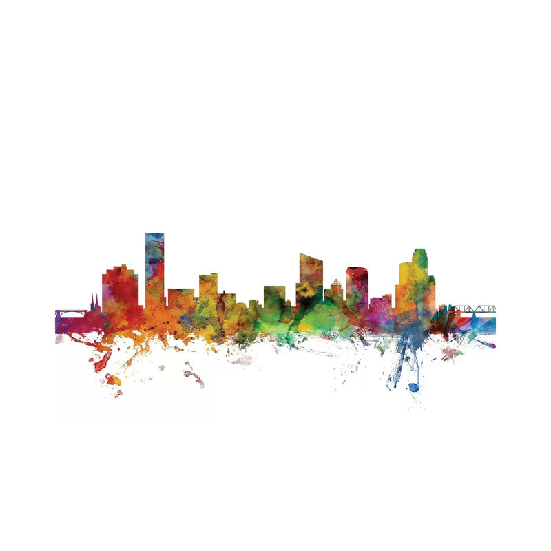 Grand Rapids, Michigan Skyline by Michael Tompsett - Wrapped Canvas Gallery-Wrapped Canvas Giclée, 20.32 cm H x 30.48 cm W