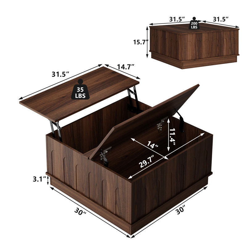 Armoire 2 portes + table basse, Brun