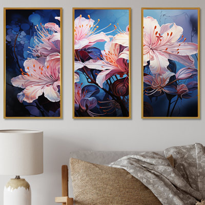 Hibiscus rose, jardins enchantés - ensemble d'art mural sur toile Hibiscus