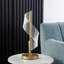 Lampe de table moderne Dinamo « S » à spirale en acrylique et DEL, 47,6 cm (18,75 po), or brossé