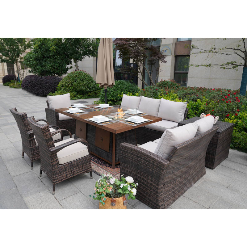 9 - Person Patio Conversation Set with Cushions