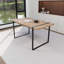 Ensemble de salle à manger 5 pièces: table en bois aggloméré 59 po et 4 chaises en suède, base rectangulaire noire en métal-1369852349