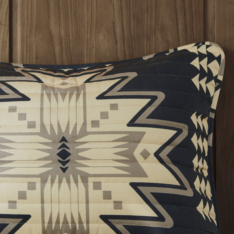 Full Black and Tan Aztec Pattern Quilt Set