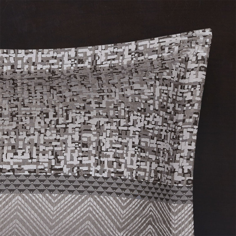 Ensemble de literie luxueux 7 pièces en taupe gris, édredon en jacquard de polyester pour la maison