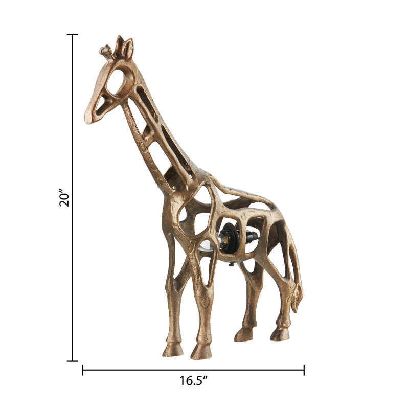 20"H Gold-Finish Giraffe Accent Lamp - Bungalow Rose