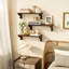 Set of 3 Wood Floating Shelves 43 cm for Wall Brown